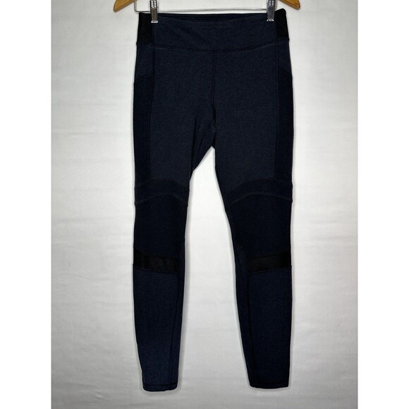Lululemon‎ Blue Motivate Moto Style Ribbed Detail Leggings Women’s Size 8 - Picture 1 of 9